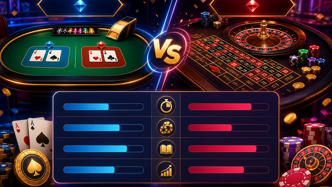 Chọn nhịp chơi cuối tuần: so sánh bàn baccarat và roulette 789f